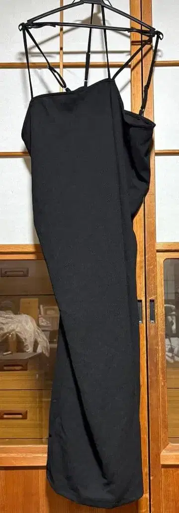 블랙 슬리브리스 롱 원피스