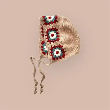 단 하나뿐! 할머니 스퀘어 보닛 니트 후드