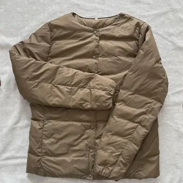 무인양품 브라운 다운 자켓 단추식