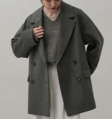 울 W 자켓 코트 그레이 L 사이즈