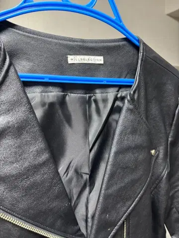 WILLSELECTION 베이지 가죽 라이더 자켓