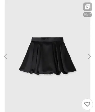 스커트 새틴 벌룬 스커트 블랙