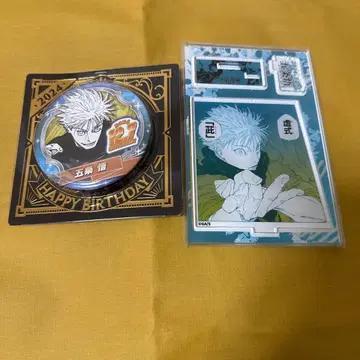 주술회전 고죠 사토루 생일 명장면 디오라마 피규어 캔뱃지 2개 새상품