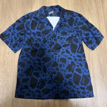 LEFFLHT 레오파드 무늬 반팔 셔츠 XXL