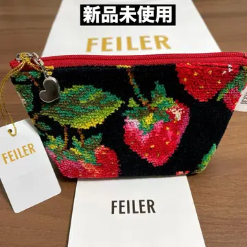 [미사용 새상품] FEILER 페이러 스트로베리 필드 파우치 블랙
