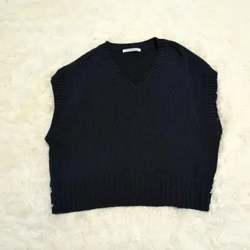 BEAUTY&YOUTH 다크 네이비 V넥 니트 베스트