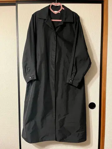 싱글 스탠드 칼라 롱 코트