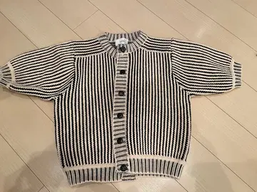 스트라이프 반팔 가디건