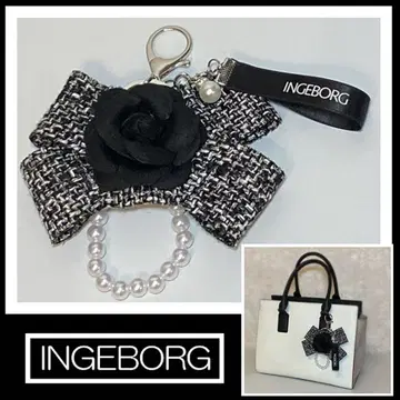 INGEBORG 참 잉게보그 트위드 까멜리아 키링 펄