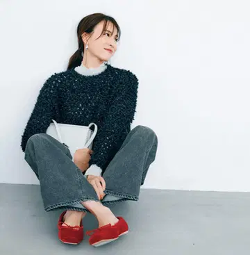 BLANC 샤인 니트 네이비 Very