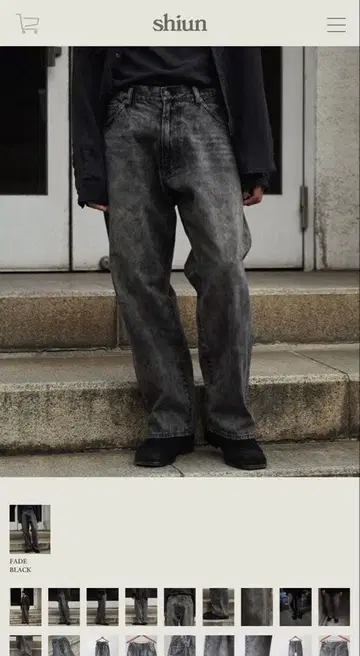 shiun 5P BLACK DENIM