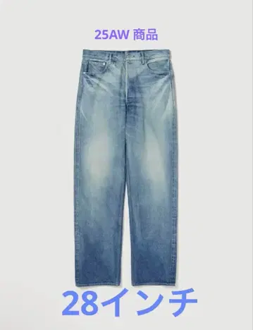 SELVEDGE FADED HEAVY DENIM WIDE PANTS