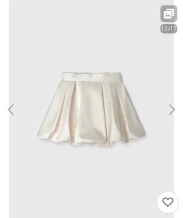 스커트 새틴 벌룬 스커트 화이트