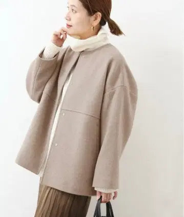 JOURNAL STANDARD 슈퍼140 비버 노카라 숏코트