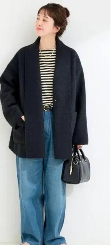 B.C STOCK 부클레 저지 코트 블랙