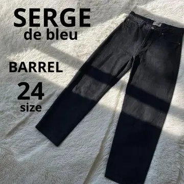 사지 SERGE de bleu BARREL 블랙 데님 24