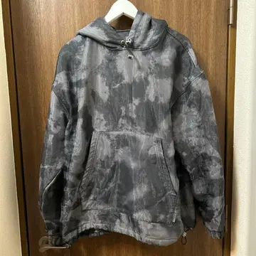 chrrota 그레이 타이다이 패턴 후드 부착 후드티 L 사이즈