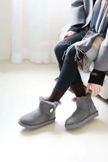 스와로브스키 장식 그레이 숏부츠 24cm