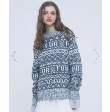 FURFUR 로고 자카드 니트 풀오버