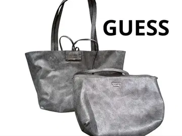새상품 GUESS 실버 메쉬 숄더백 파우치 포함
