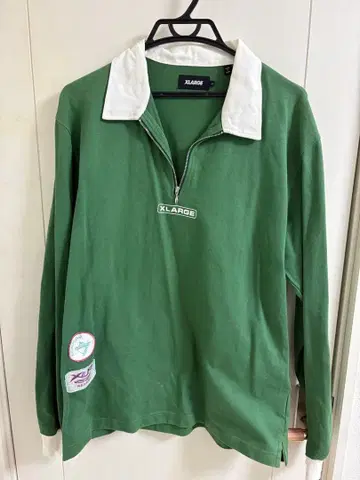 XLARGE 그린 긴팔 피케 셔츠 L
