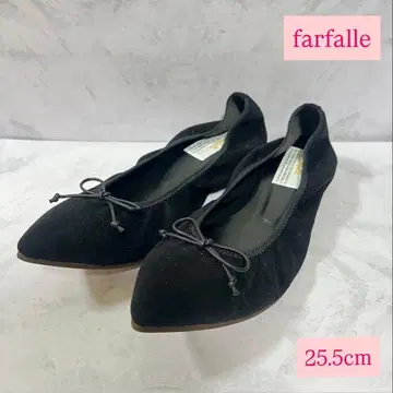 미사용급 farfalle 스틸레토 발레 슈즈 스웨이드 블랙