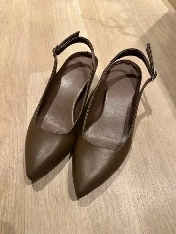 브라운 스틸레토 슬링백 펌프스 STYLEMIXER