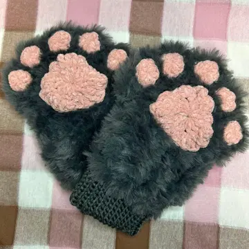 고양이 손 암워머 핸드 워머 발바닥 핸드메이드 손뜨개질