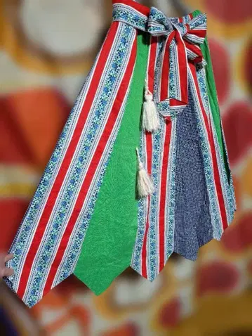 빈티지 컬러풀 스트라이프 플레어 스커트