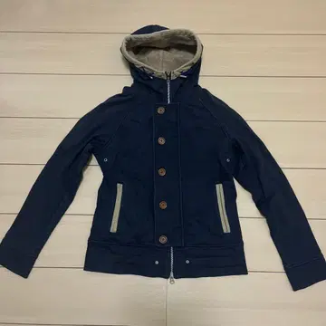 네이비 후드 부착 점퍼