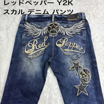 REDPEPPER 레드페퍼 데님 팬츠 스컬 자수 2k 사이즈 32