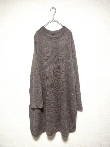 45R 린넨 혼방 루즈핏 티셔츠 원피스 니트 원단 현행 택 FREE