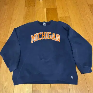 90s~00s 러셀 애슬레틱 맨투맨 앞V 네이비