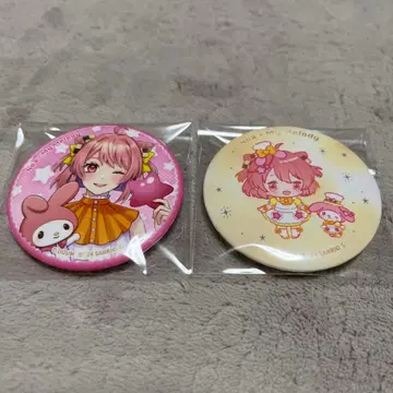 컬러풀 피치 캔뱃지 산리오