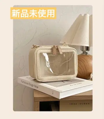 미사용 새상품 pomyuu 3WAY 인형 파우치 숄더 포함 에크루 색상