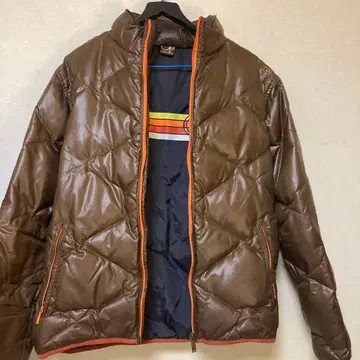 브라운 퀼팅 다운 자켓