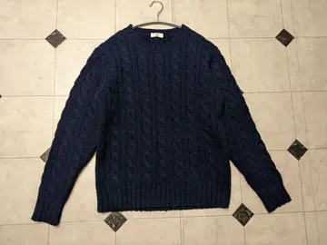 울 100%  니트 네이비