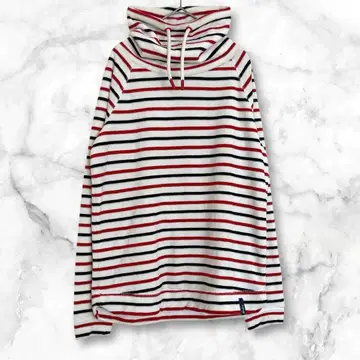 줄스 보더 무늬 긴팔 상의 터틀넥 코튼 혼방 L 상당