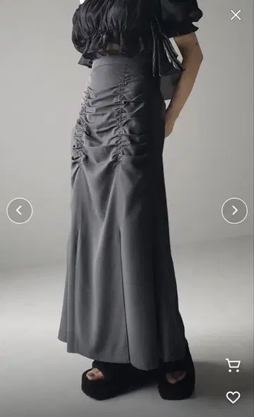 me+em select 슬릿 롱 머메이드 스커트 그레이 M 사이즈