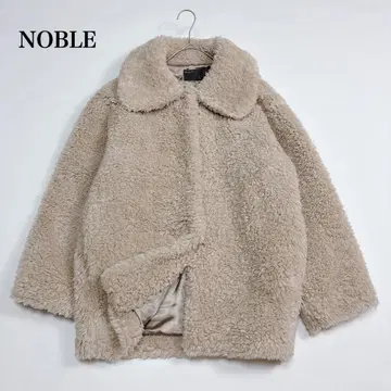 귀여운 노블 보아 자켓 테디베어 F 현행 베이지 빅 칼라