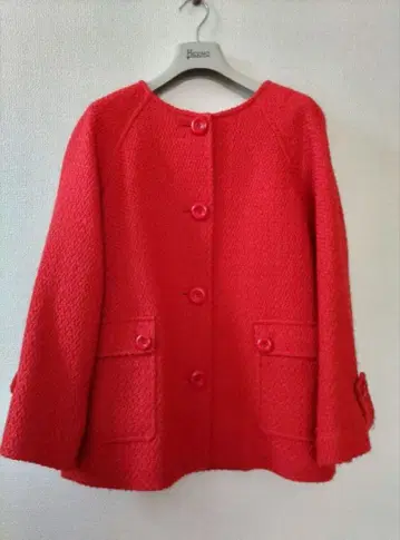 SPICK AND SPAN 노카라 자켓 숏코트 빨간색 오렌지