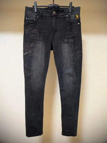 GOTCHA 자수 블랙 데님 XXL