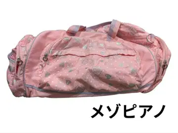 새상품급 메조 피아노 핑크 하트 도트 보스턴 백 여행 백