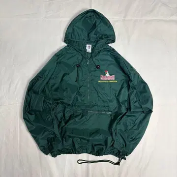 [ Badger ] 아노락 후드티 드로 코드 기업 로고 그린 L