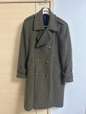 ZABA 울 더블 브레스트 피 코트