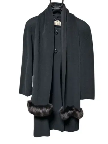 CRESENDO MORE 블랙 롱 코트