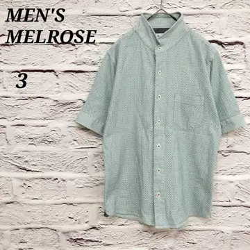 맨즈 멜로즈 [ 3 ] 반팔 셔츠 코튼 옷깃 와이어 라이트 블루