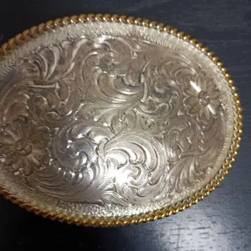 실버 플레이트 타원형 벨트 버클