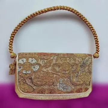 [ 기모노 가방 ] 클러치백 금실 직물 꽃