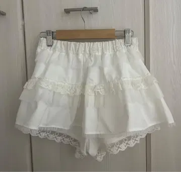 다리치 믹스 프릴 미니 스커트 화이트